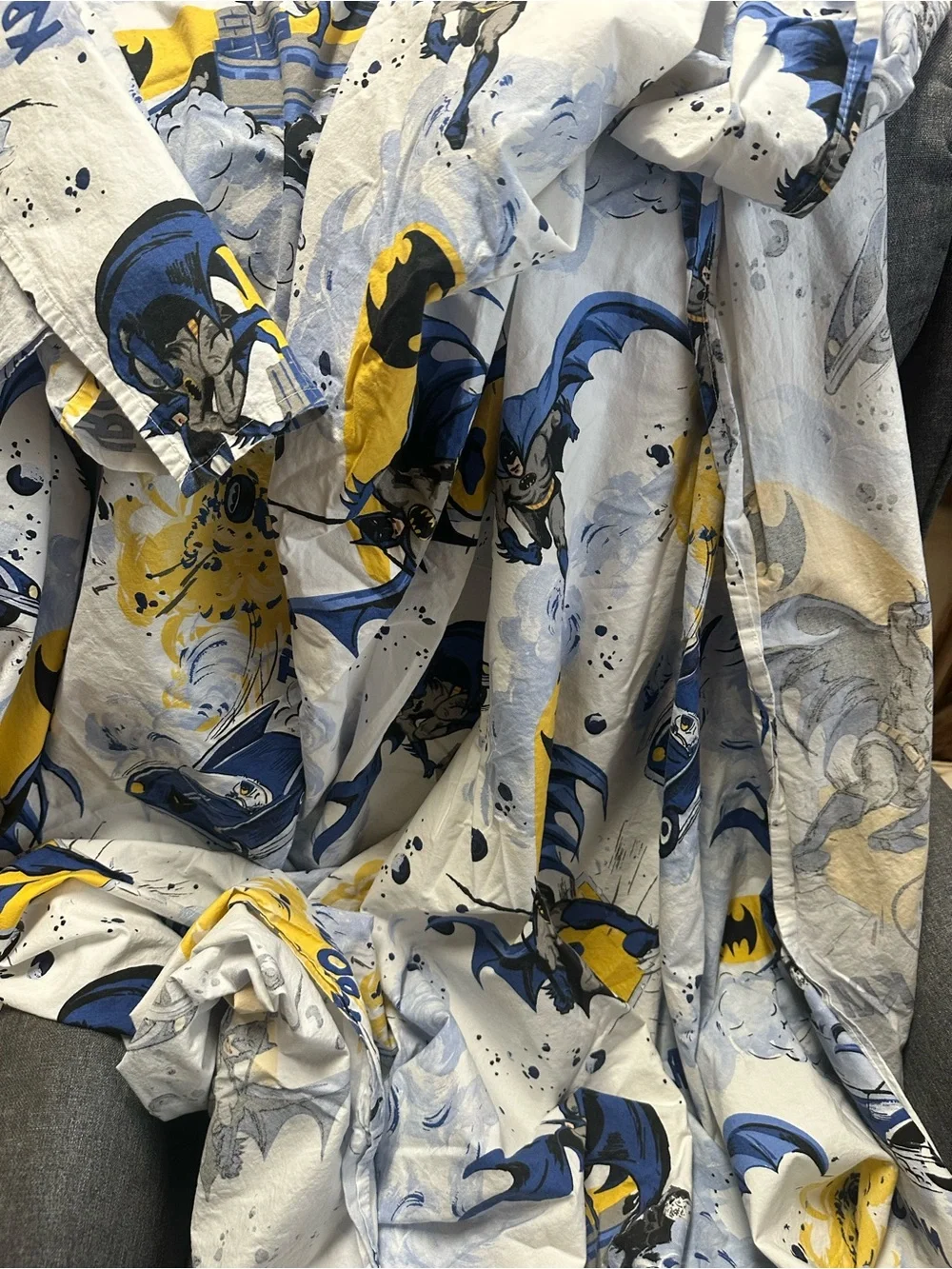 Pottery Barn Kids BATMAN Cityscape Duvet Cover & Sheet